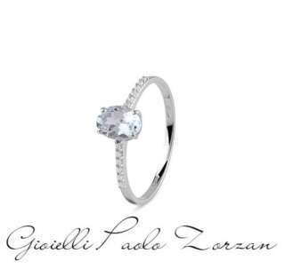 Anello Bliss Donna in oro bianco acquamarina e diamanti 20108478  Anelli