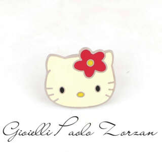 Anello a fascia Hallo Kitty in argento e smalto GRANDE HK03  Anelli
