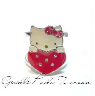 Anello a fascia Hallo Kitty in argento e smalto HK02  Anelli