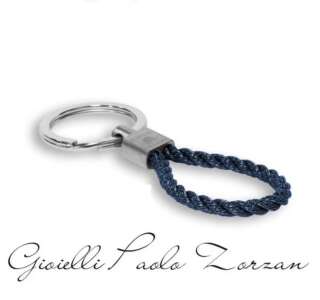 Portachiavi Borsari in acciaio pvd blu' PC-CORDA04  Portachiavi