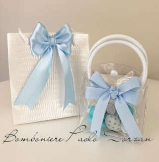 Borsetta porta confetti battesimo bimbo MASR039  Battesimo