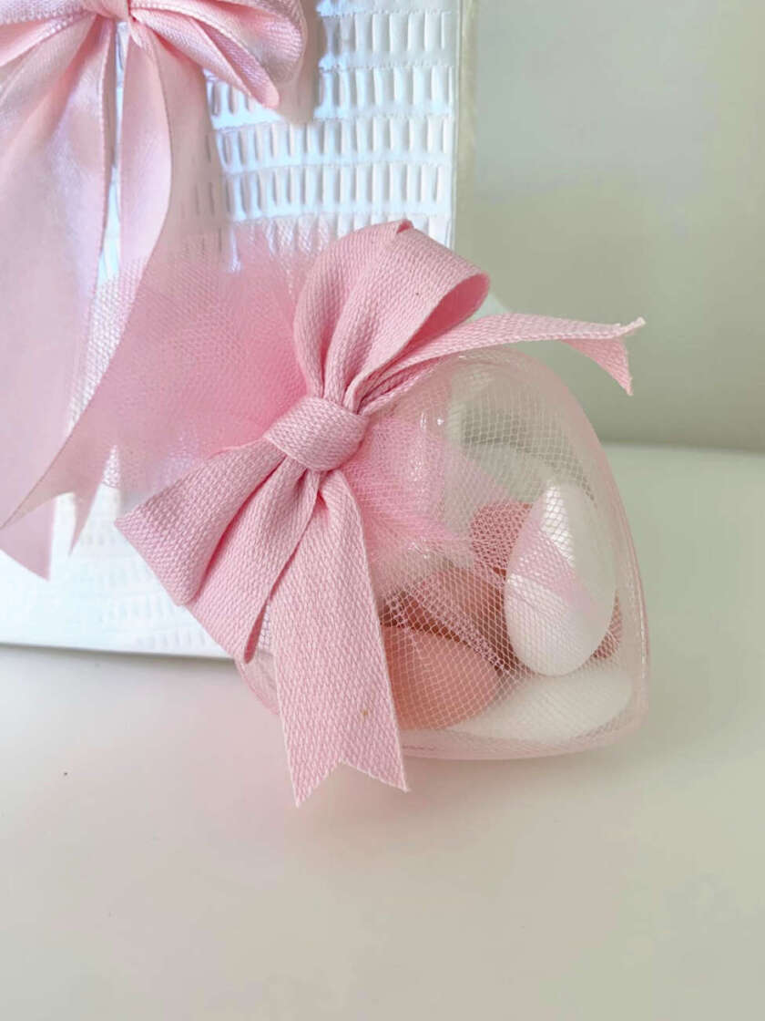 Cuore in plexy porta confetti battesimo bimba  MASR035 - immagine 2