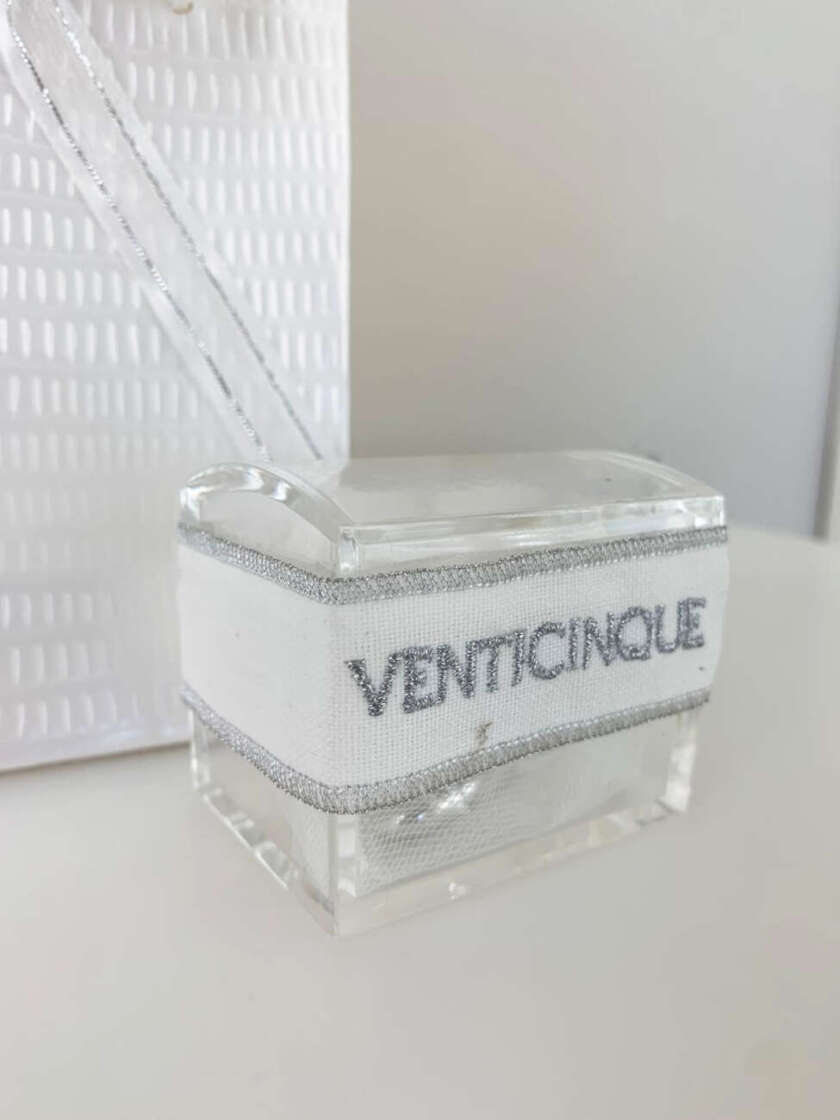 Bauletto in plexy  porta confetti 25° di matrimonio   MASR036 - immagine 2