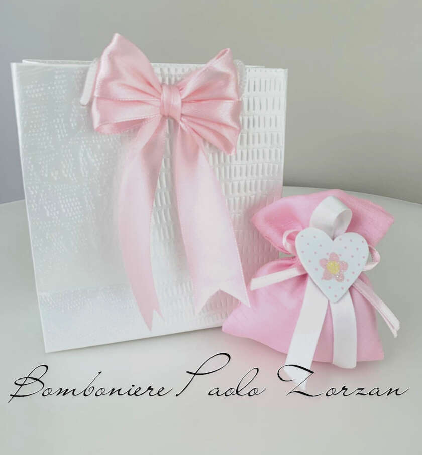 Sacchettino porta confetti  battesimo bimba MASR056