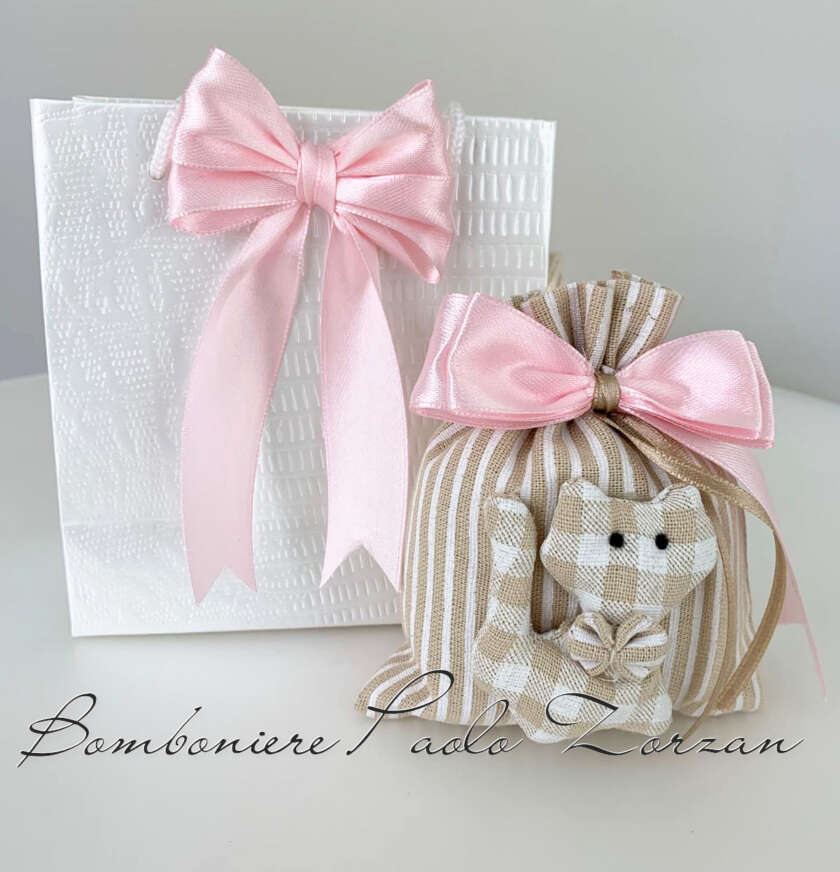 Sacchettino porta confetti battesimo bimba MASR045