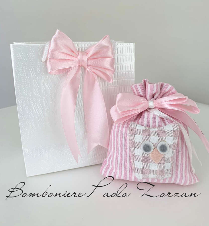 Sacchettino porta confetti battesimo bimba MASR044