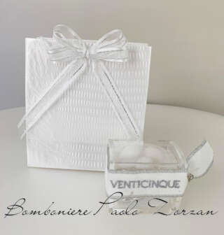 Bauletto in plexy  porta confetti 25° di matrimonio   MASR036  Matrimonio