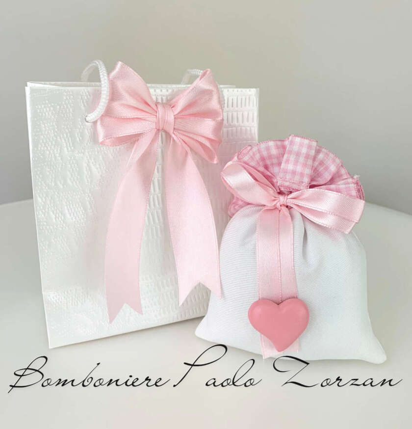 Sacchettino porta confetti  battesimo bimba MASR070
