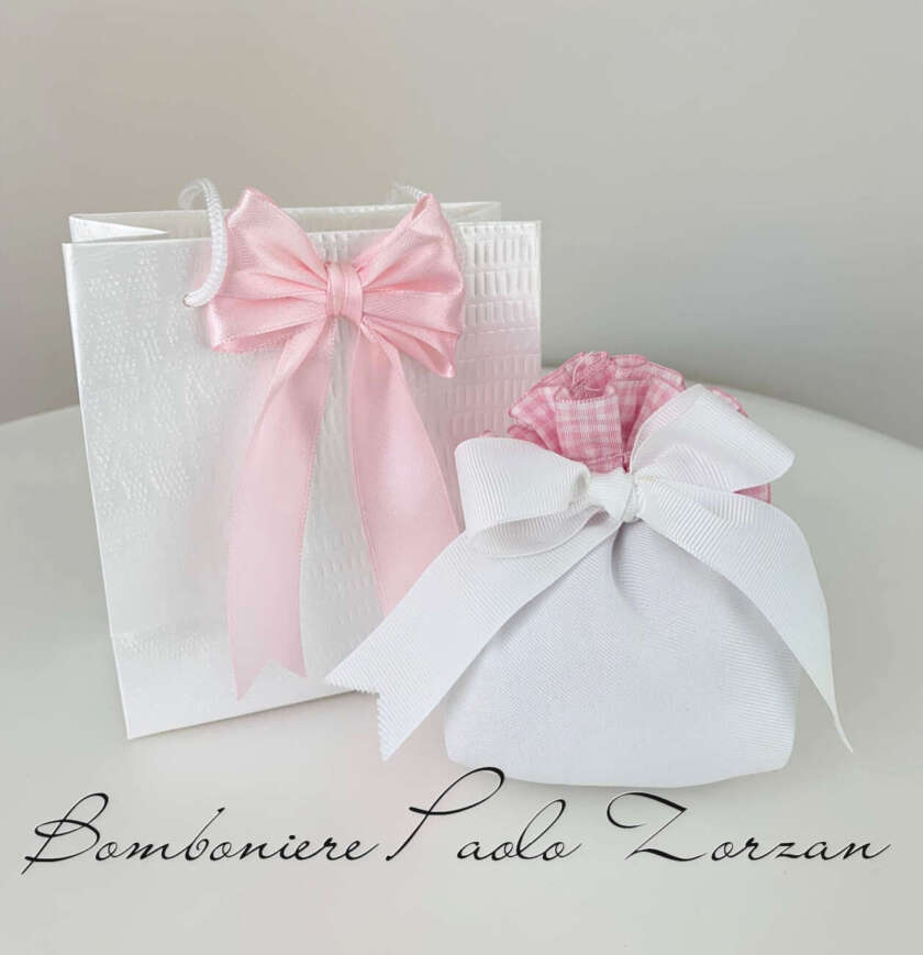 Sacchettino porta confetti  battesimo bimba MASR071
