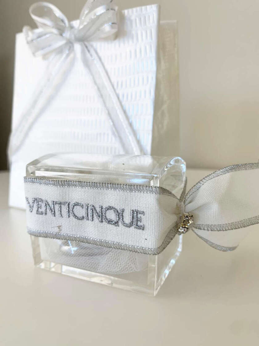 Bauletto in plexy  porta confetti 25° di matrimonio   MASR036 - immagine 3