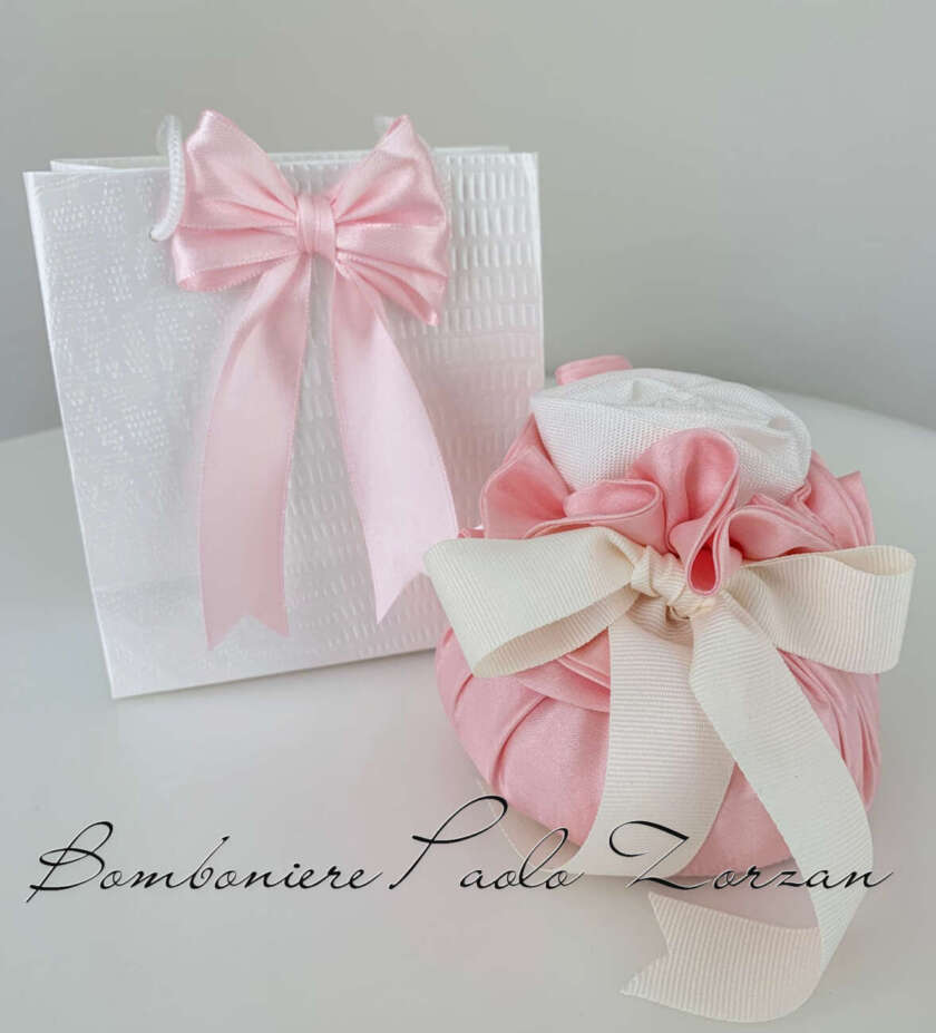 Sacchettino porta confetti  battesimo bimba MASR064