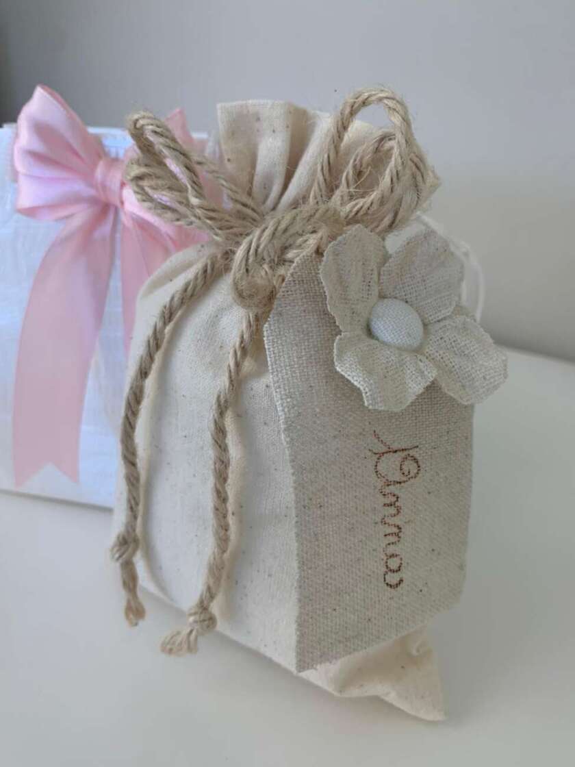 Sacchettino porta confetti  battesimo bimba MASR059 - immagine 2