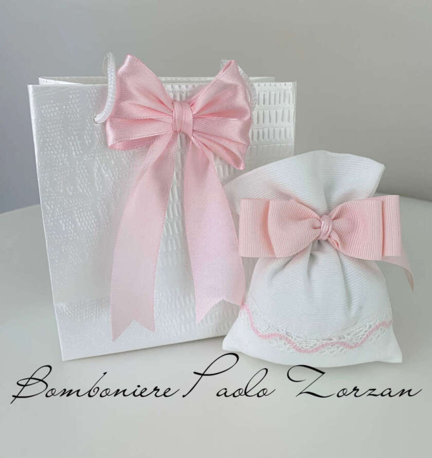 Sacchettino porta confetti  battesimo bimba MASR073