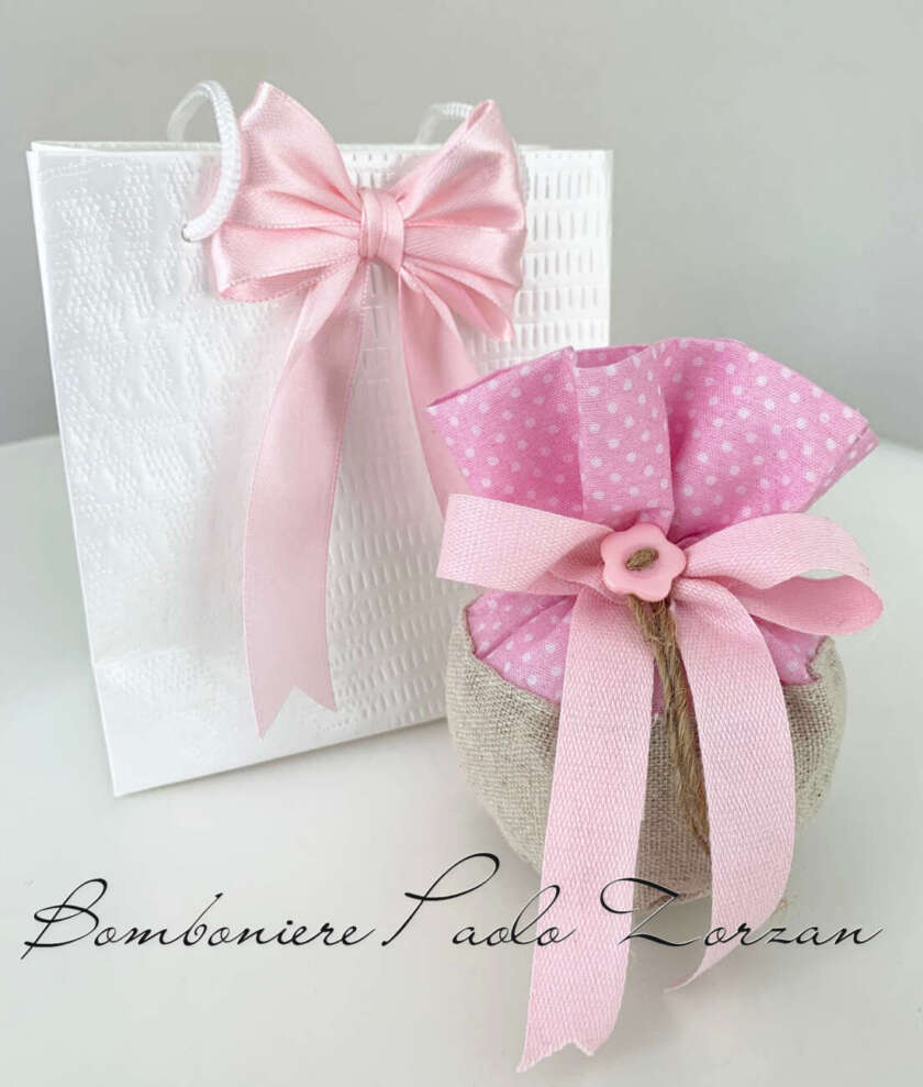 Sacchettino porta confetti  battesimo bimba MASR067