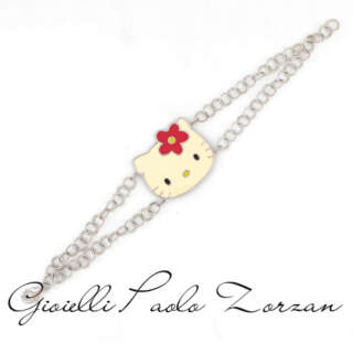 Bracciale Hallo Kitty in argento e smalto HK04  Anelli