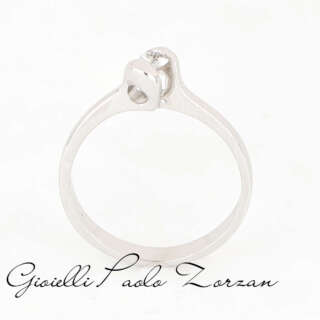 Anello Solitario Oro Bianco con Diamante Naturale ct. 0.08 ref. ANPZ2527  Anelli Solitario