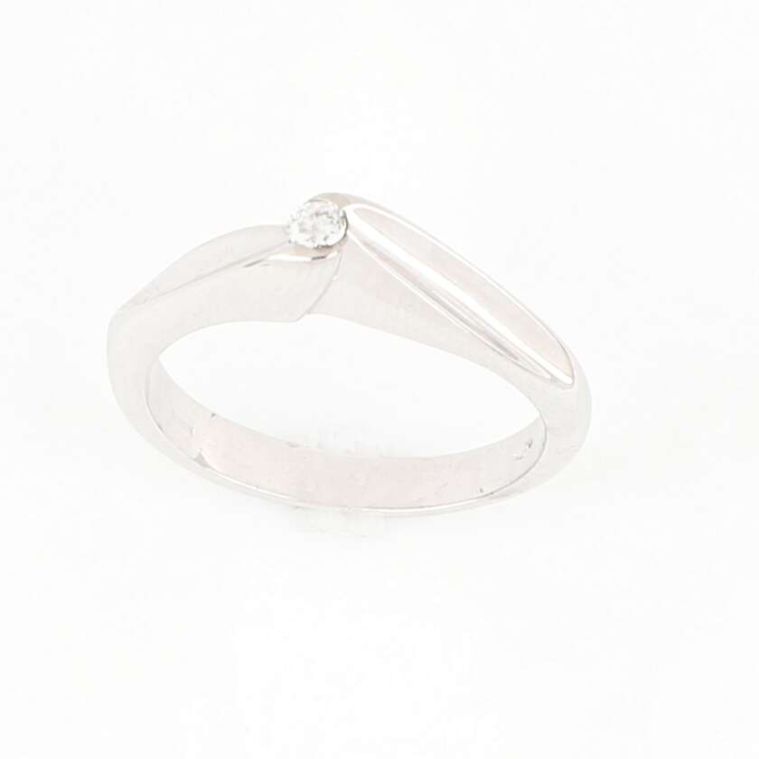 Anello Solitario in Oro Bianco con Diamante Naturale ct 0.10 ref. ANPZ2529 - immagine 2
