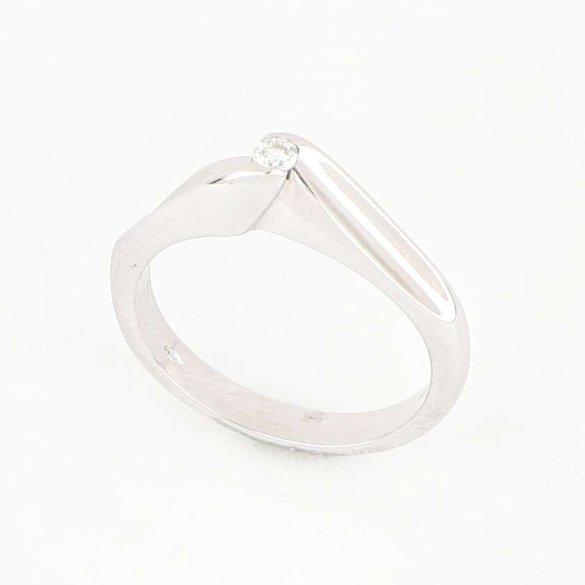 Anello Solitario in Oro Bianco con Diamante Naturale ct 0.10 ref. ANPZ2529 - immagine 4