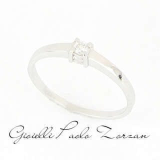 Anello Solitario Oro Bianco con Diamante Naturale ct. 0.07 ref. ANPZ3041  Anelli Solitario
