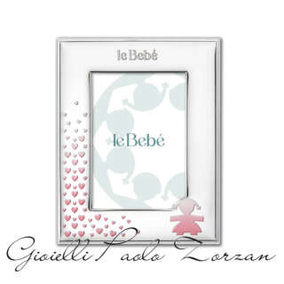 Cornice le bebe' per foto 10x15 cm sagoma bimba e cuori LBC016  Cornici