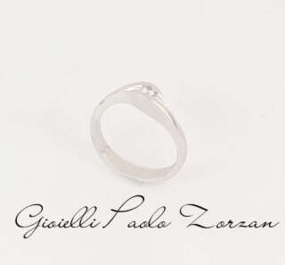 Anello Solitario Oro Bianco con Diamante Naturale ct. 0.08 ref. ANPZ2528  Anelli Solitario
