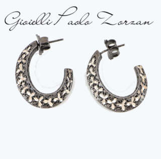 Orecchini ungarite Lorenzo Ungari in argento brunito ARTOR044  Orecchini Pendenti