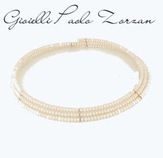 Collana rigida di perle coltivate e oro giallo CCJ019  Girocolli