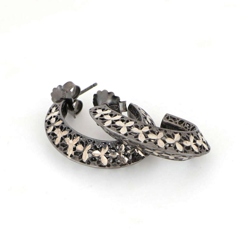 Orecchini ungarite Lorenzo Ungari in argento brunito ARTOR044 - immagine 2