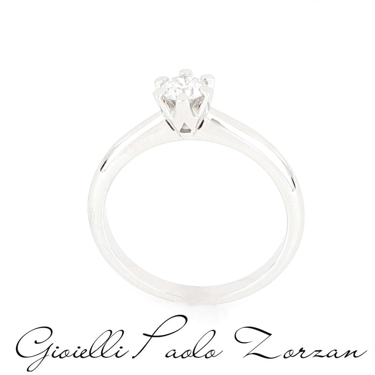 Anello Solitario Oro Bianco con Diamante ct 0.31ref. ANPZ3043
