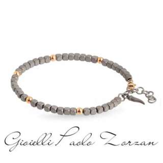 BRACCIALE MANO J UOMO IN TITANIO E 5 SFERE IN ORO ROSSO 9KT MINBRT5SFRGCUP  Bracciali
