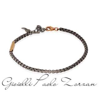 BRACCIALE MANO J UOMO CON CATENINA SCOOBY DOO IN TITANIO E BARRETTA IN ORO ROSSO 9 KT CATSCOBRTBARG  Bracciali