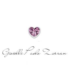 Elements corazon donna oro in oro bianco e tormalina rosa   ECY13311  Elementi per Bracciali
