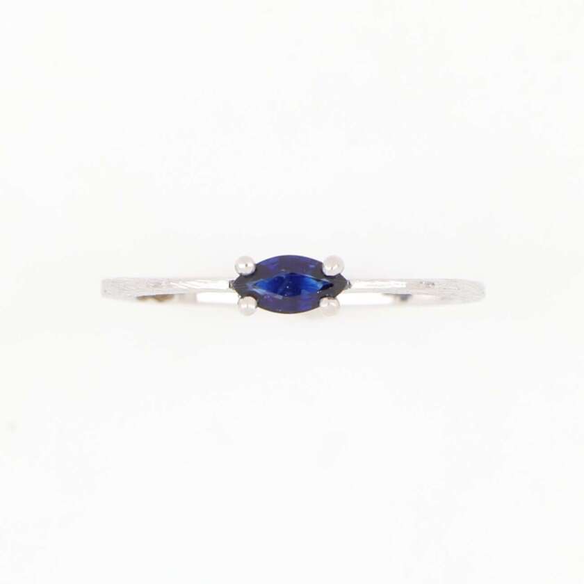 Anello in Oro Bianco con Zaffiro Naturale Taglio Marquise ref. ANPZ193Z - immagine 4