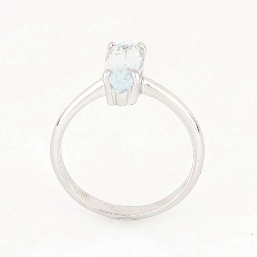 Anello in Oro Bianco con Acquamarina taglio Marquise ref. ANPZ2542 - immagine 2