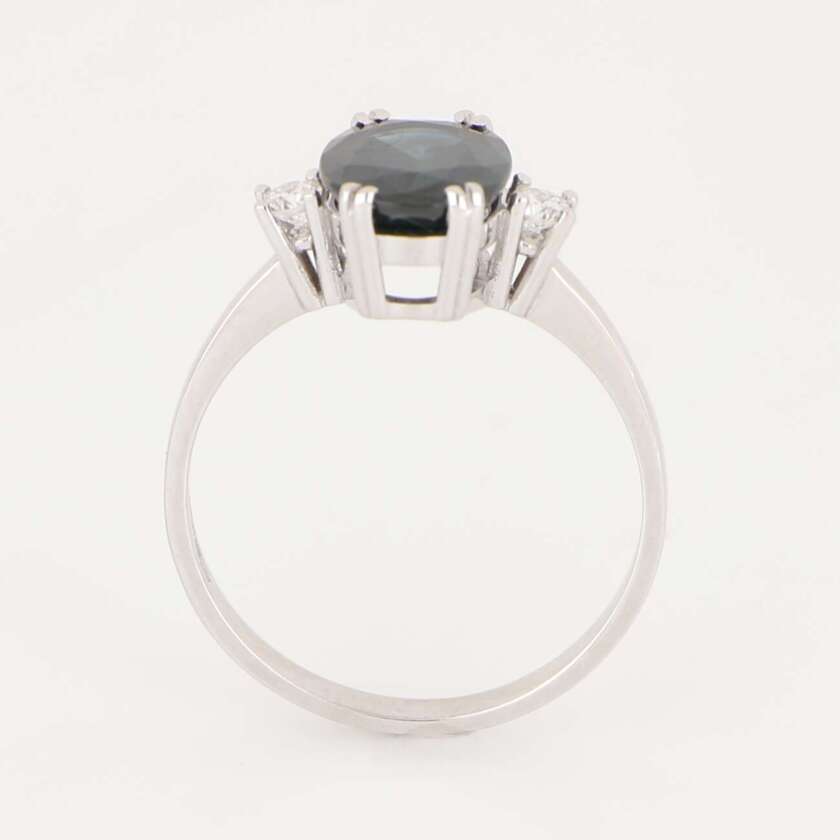 Anello in Oro Bianco con Zaffiro Naturale e Diamanti ref. ANPZ2546 - immagine 2