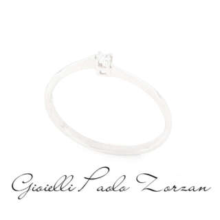 Anello Solitario Oro Bianco con Diamante ct 0.03ref. ANPZ3046  Anelli Solitario