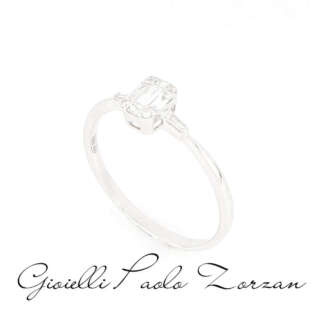 Anello Solitario Oro Bianco con Diamante ct 0.15ref. ANPZ3045  Anelli Solitario