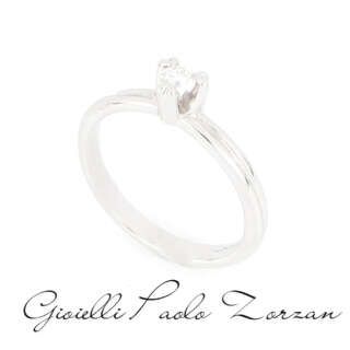 Anello Solitario Oro Bianco con Diamante ct 0.15ref. ANPZ3055  Anelli Solitario
