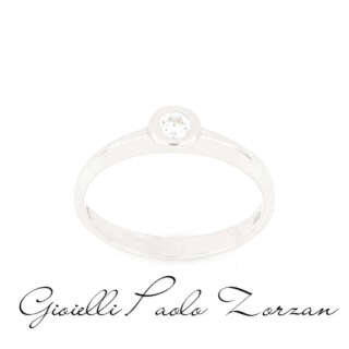 Anello Solitario Oro Bianco con Diamante ct 0.04ref. ANPZ3047  Anelli Solitario