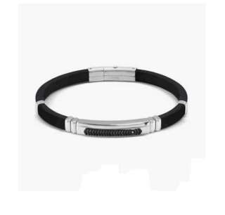 Bracciale Nomination City Energy in acciaio, gomma e zirconi con dettagli neri 028819/037  Bracciali