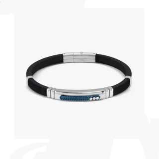 Bracciale Nomination City Energy in acciaio e gomma con dettagli blu 028818/032  Bracciali
