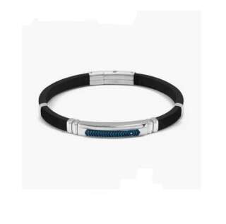 Bracciale Nomination City Energy in acciaio e gomma con dettagli blu 028819/058  Bracciali