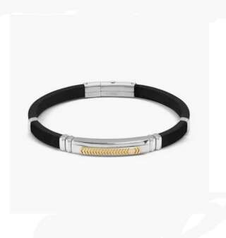 Bracciale City Energy in acciaio, gomma e zirconi con dettagli gialli 028819/057  Bracciali
