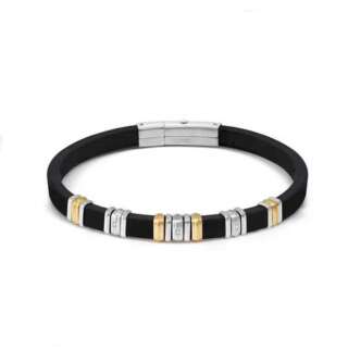 Bracciale Nomination City in gomma nera e acciaio 3 zirconi 028821/057  Bracciali