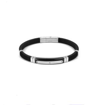 Bracciale Nomination City Energy in acciaio e gomma con tre dettagli in zirconi 028820/060  Bracciali