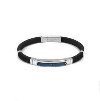 Bracciale Nomination City Energy in acciaio e gomma con tre dettagli in zirconi 028820/058  Bracciali