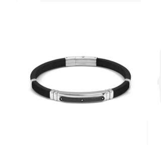 Bracciale Nomination City Energy in acciaio e gomma con tre dettagli in zirconi 028820/037  Bracciali