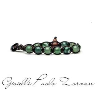 Bracciale Tamashii agata verde chiaro striata BHS900-87  Bracciali a Sfere