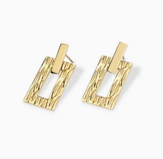 Orecchini Kidult dorati con pendenti martellati Style 05 861059  Orecchini Pendenti