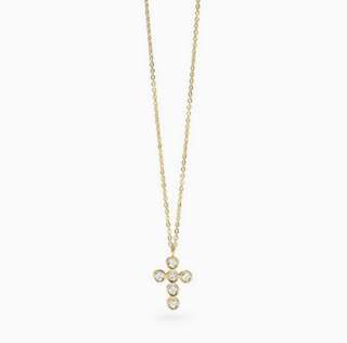 Girocollo Kidult dorato con croce in cristalli Style 28 851044  Collane Lunghe